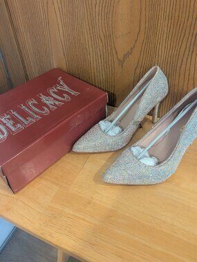 New Rhinestone Sparkle Pointed-Toe Pumps with Stiletto 4" Heel Prom Wedding-9